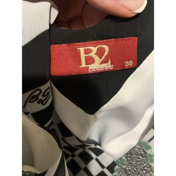 Balizza Black White Purple V Neck Tank Knee Length Dress Xs 36 - Picture 3 of 5